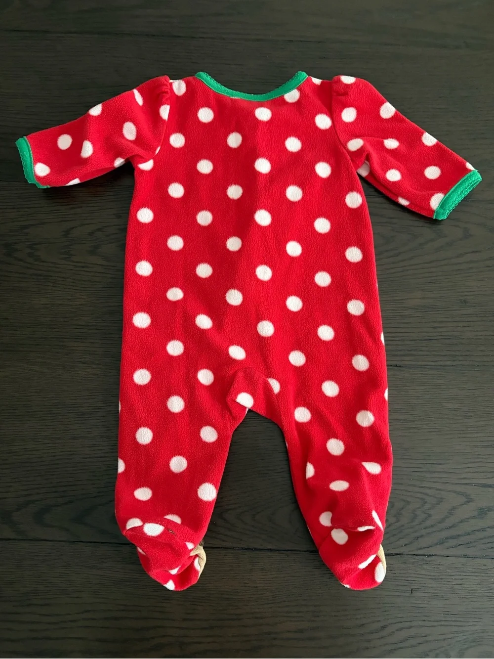 Red Polka Dot Reindeer Footie (3M)